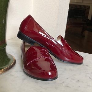 Andrew Stevens Patent Upper Loafers. Wine Color.